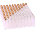 MaxMau 100 Sets of 20ml Glass Bottles with Cork Stopper,Small Clear Jars Tiny Glass Vials for Wedding Favors Seed Powder Sequin 