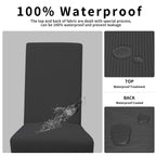 Easy-Going 100% Waterproof Dining Room Chair Cover Set Of 6, Stretch Jacquard Parson Chair Slipcover Removable Washable Chair Protector For Home, Restaurant, Banquet (Large, Dark Gray)