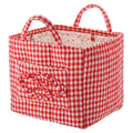 Novabright Red Gingham Quilted Car Basket with Handles, 12x10x10