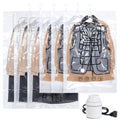 AGPTEK 6Pack Hanging Vacuum Storage Bags with Air Pump for Clothes