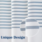 Jinchan White Shower Curtain With Blue Stripes Fabric Shower Curtain For Bathroom Modern Shower Curtain Waterproof In Bath 70X72