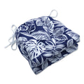 Pillow Perfect Outdoor/Indoor Chair Pads, 15.5' X 16', Blue Delray Navy 2 Count