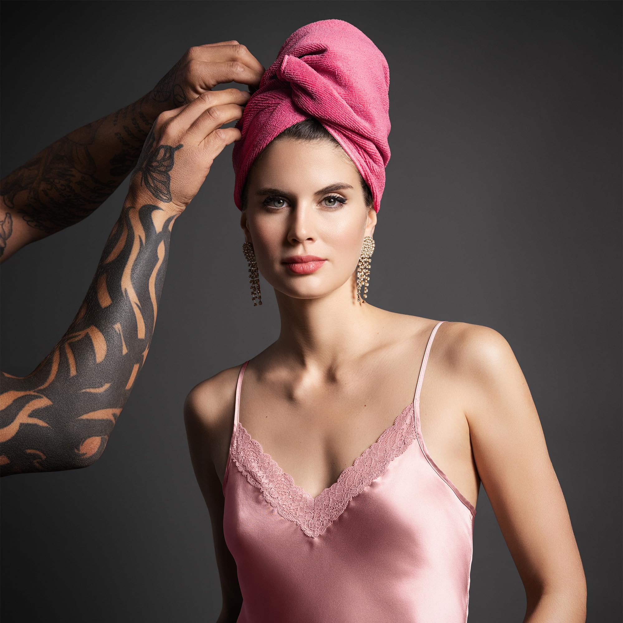 Fromm Softees Microfiber Salon Hair Towels For Hairstylists, Barbers, Spa, Gym In Hot Pink/Orange, 16' By 29', 10 Count Perfec