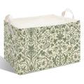 CIAEXRN Vintage Green Floral Botanical Collapsible Storage Basket
