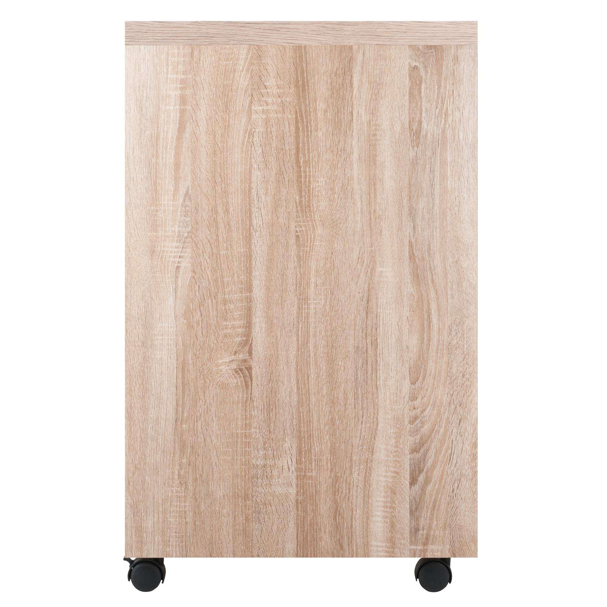Ergode Kenner Storage Mobile Cabinet | Versatile | Contemporary Design | Easy Mobility | Reclaimed Wood Finish | Linen White Facings | 1-Drawer | Locking Casters (18333-VV)