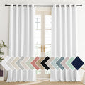 NICETOWN 100% Absolutely Blackout Linen Curtains with Thermal Insulated Liner, Greyish White, 62 Wide, 84 Length Energy Saving C