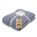 Gold CASE Turkish Bed Blanket - 100% Recycled Cotton Queen Blanket for Bed 90x90 - Super Soft Cotton Blankets Queen Size - Light
