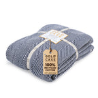 Gold CASE Turkish Bed Blanket - 100% Recycled Cotton Queen Blanket for Bed 90x90 - Super Soft Cotton Blankets Queen Size - Light
