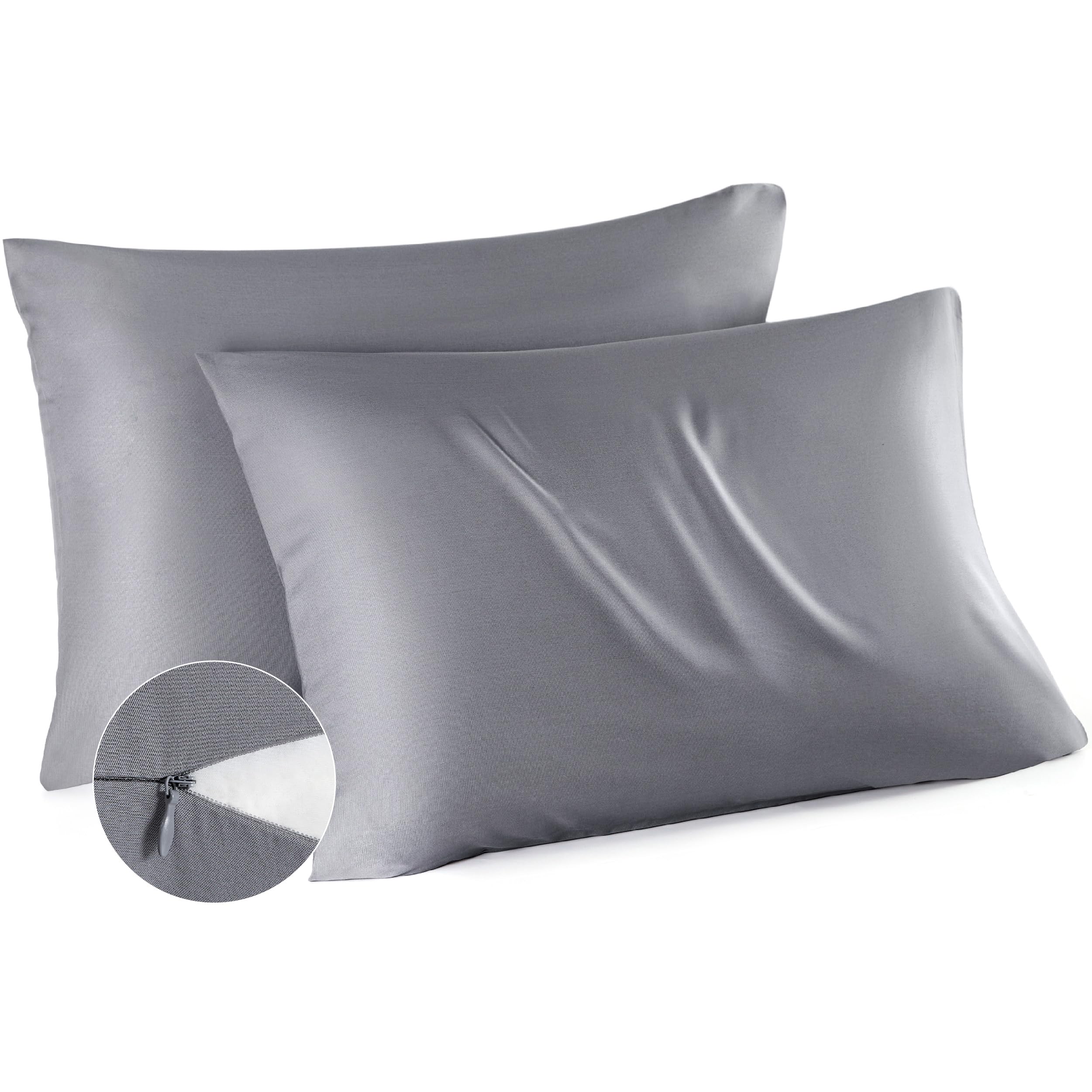 Bedsure Cooling Pillow Cases Standard Size 2 Pack, Rayon Derived From Bamboo Cooling Pillowcase For Hot Sleepers, Soft & Breatha