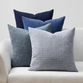 Topfinel 4 Packs Blue Decorative Throw Pillow Covers 22X22 Inch For Living Room Couch Bed Sofa, Boho Western Farmhouse Home Deco
