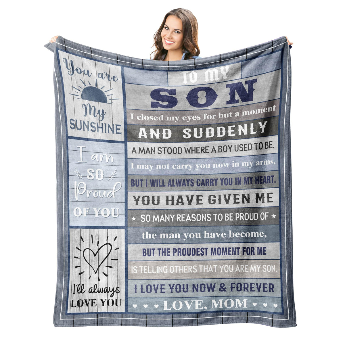 Peliny Chrid Gifts For Son Blankets - Fathers Day Son Gifts From Mom - Birthday Gifts For Son - Gift For Son - Son Birthday Gift