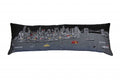 HomeRoots Grey 45' Black and White NYC Nighttime Skyline Lumbar Decorative Pillow
