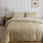Heimenaogo Egyptian Cotton Duvet Cover Queen Size Sateen Weave, Silky Soft And Breathable Bedding Set With Zipper Closure, Long