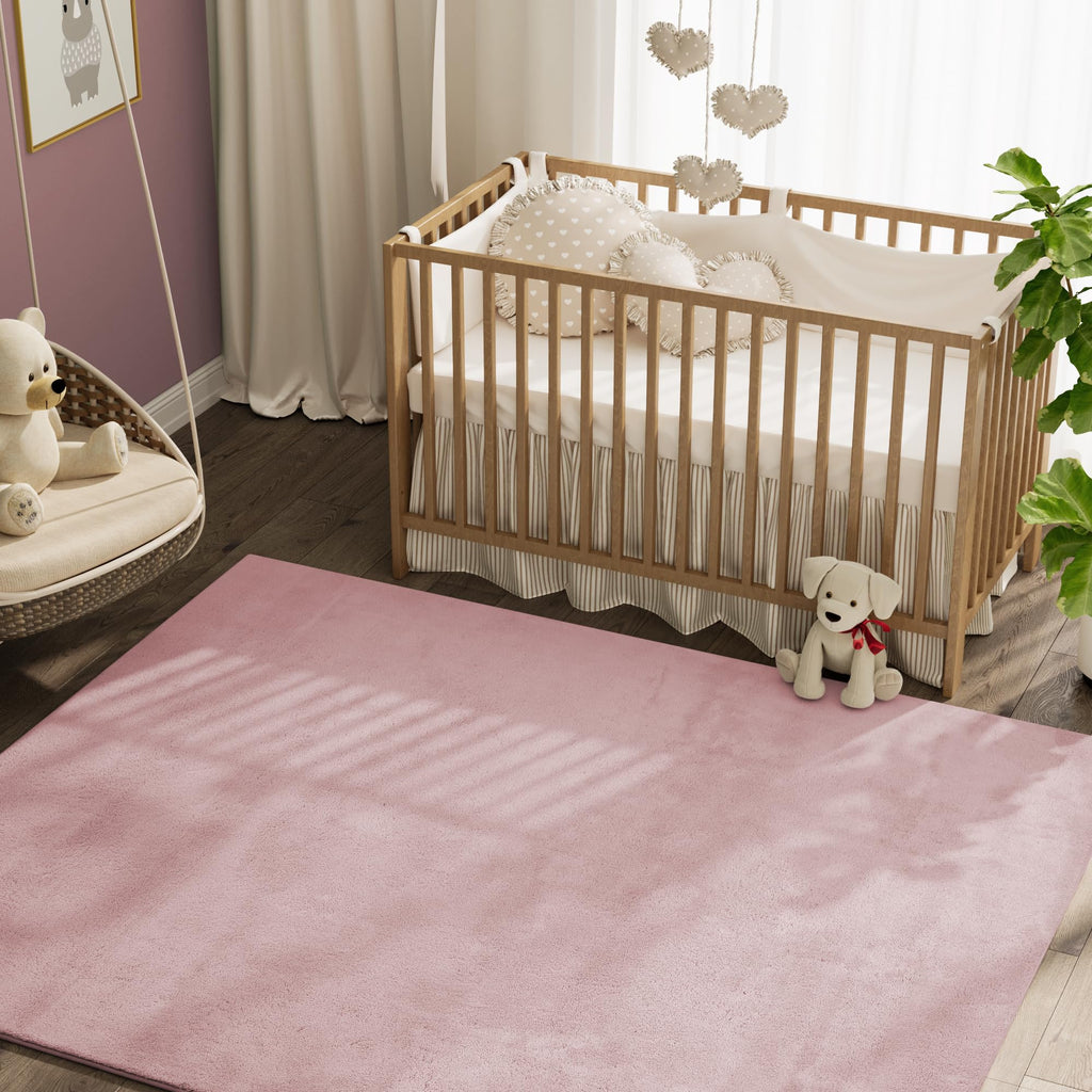 jinchan Solid Plush Area Rug 4x6 Performance Shaggy Rug Washable Area Rug Indoor Soft Rug Modern Faux Wool Rug Cozy Non Slip Car