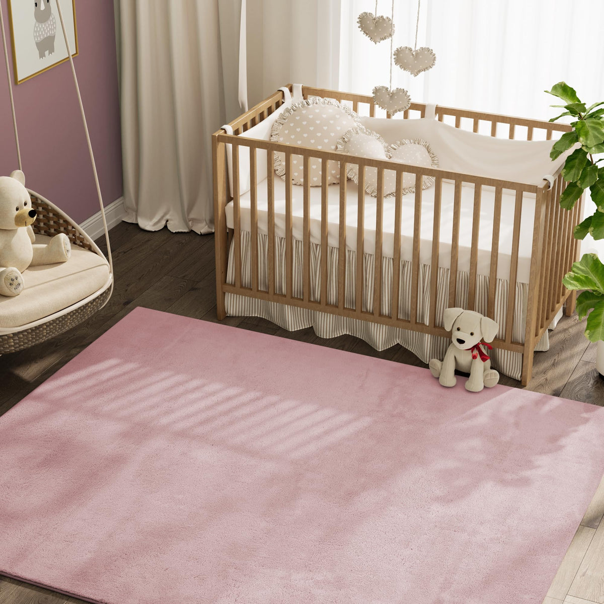 jinchan Solid Plush Area Rug 4x6 Performance Shaggy Rug Washable Area Rug Indoor Soft Rug Modern Faux Wool Rug Cozy Non Slip Car