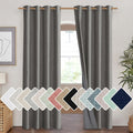 NICETOWN Grizzle Gray Vintage Linen 100% Blackout Curtains for Living Room, Thermal Insulated Curtains 90 Long, Noise Reducing W