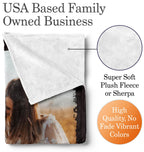 Ships Next Day, Custom Blanket With Picture And Text - Printed In Usa, Personalized Photo Blanket With Text (Fleece 50X60)
