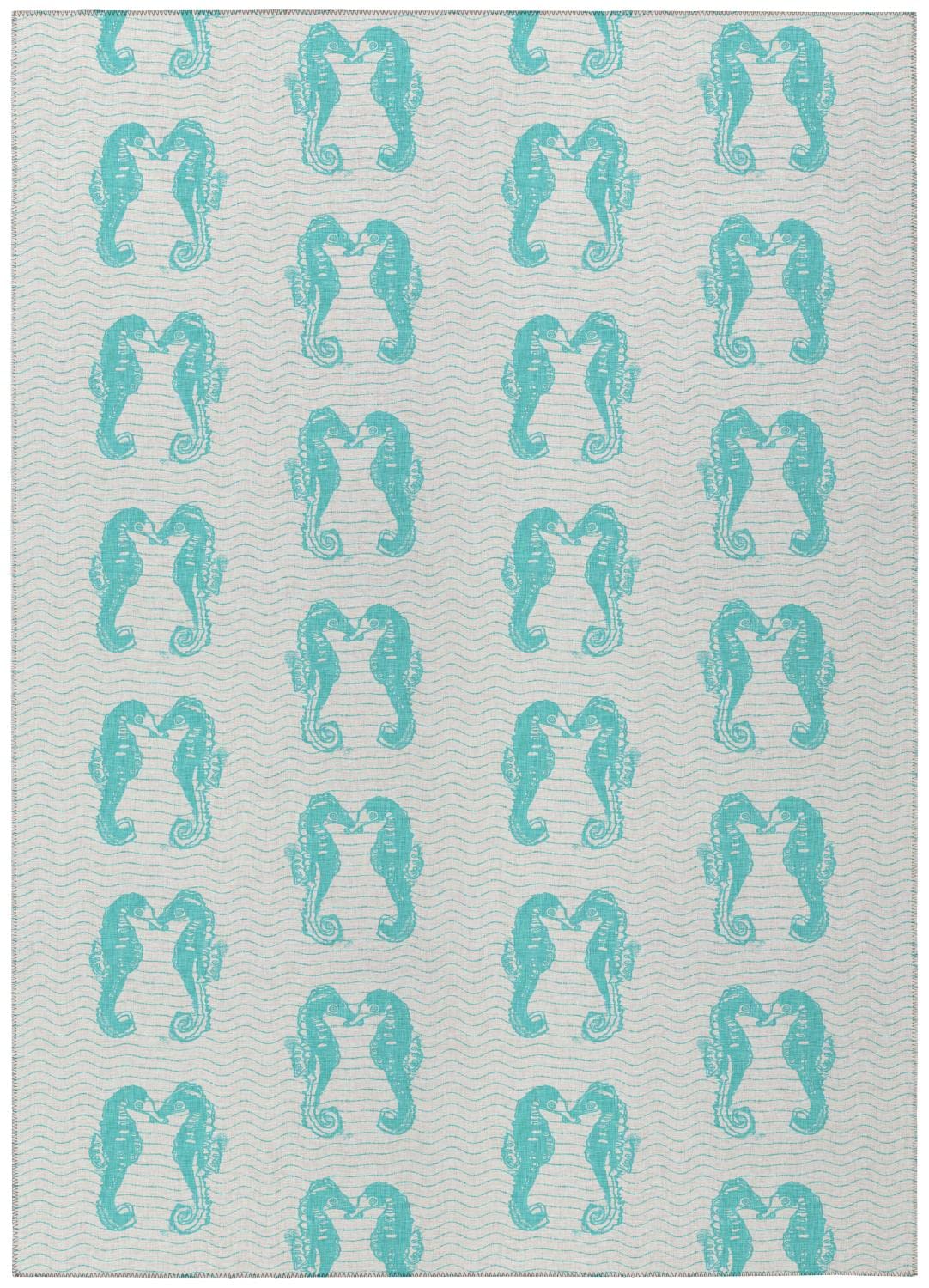 Dalyn Indoor Outdoor Seabreeze Sz15 Teal Washable 5' X 7'6" Rug Sz15Te5X8