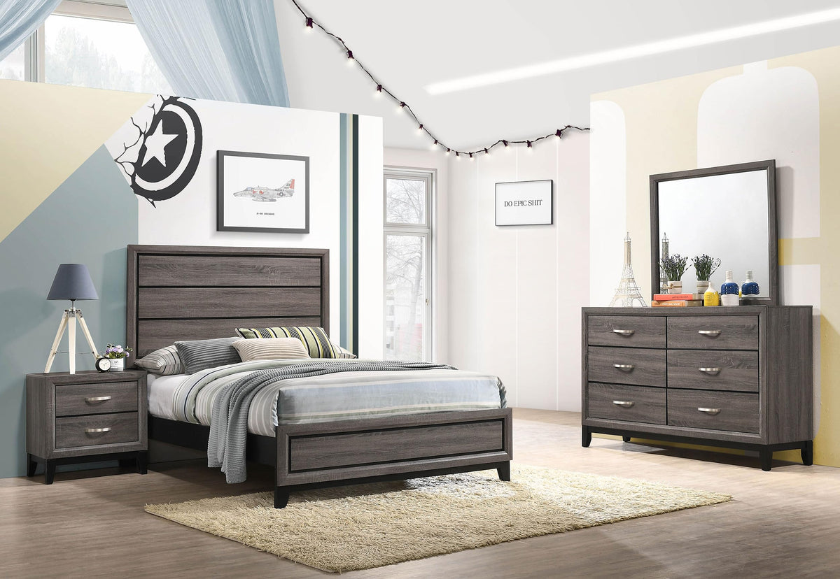 Coaster Watson Full Bed 4-Piece Set, Grey Oak