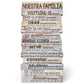 Nuestra Familia, Our Family Rustic Stacked Pallet 5 x 10 Wood Desktop Plaque