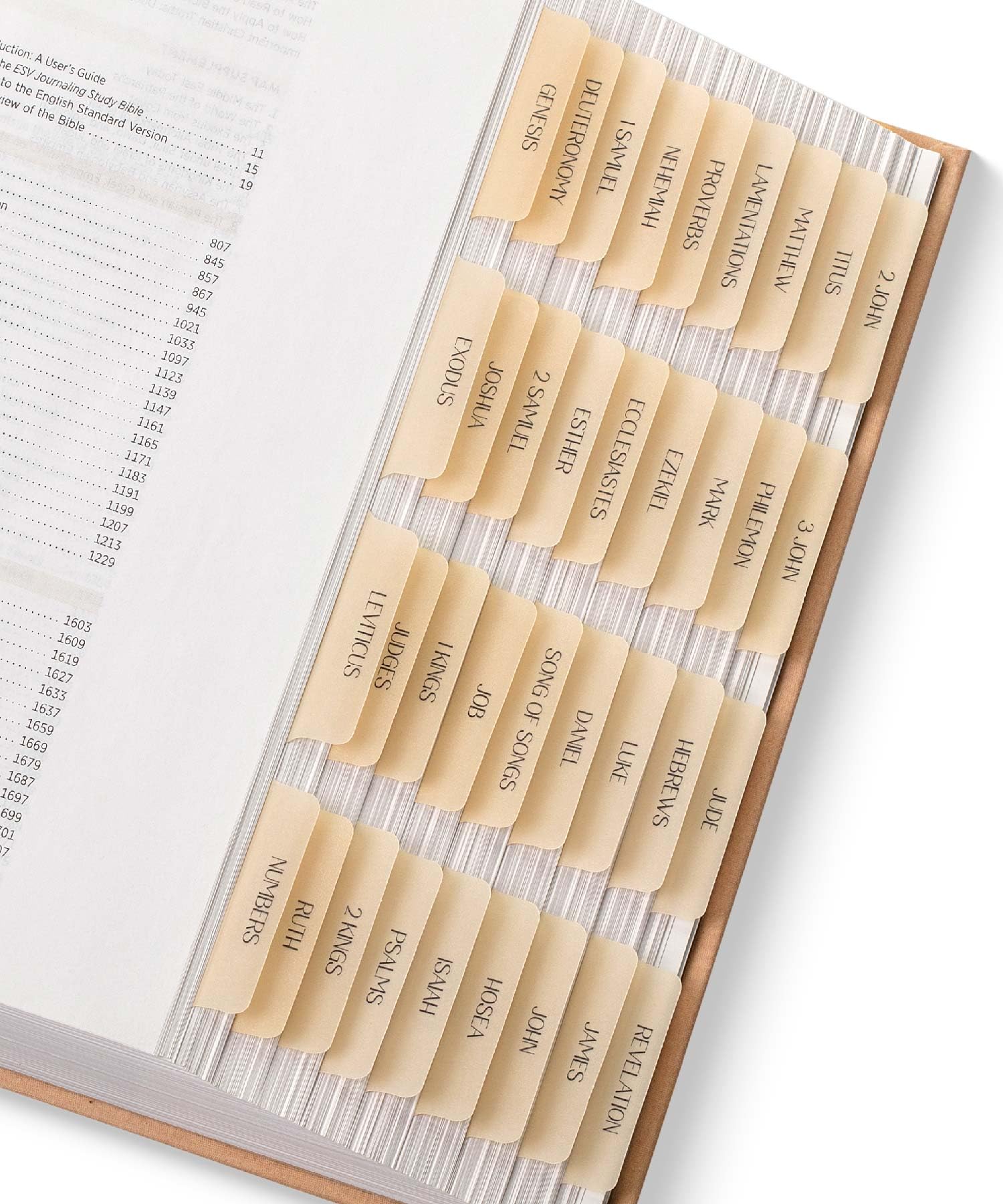 Mr. Pen- Bible Tabs, 75 Tabs, Transparent Cappuccino Laminated Bible Tabs For Women And Men, Bible Tabs For Study Bible Index Ta