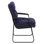 Flash Furniture Isla Navy Microfiber Executive Side Reception Chair with Lumbar Support and Sled Base