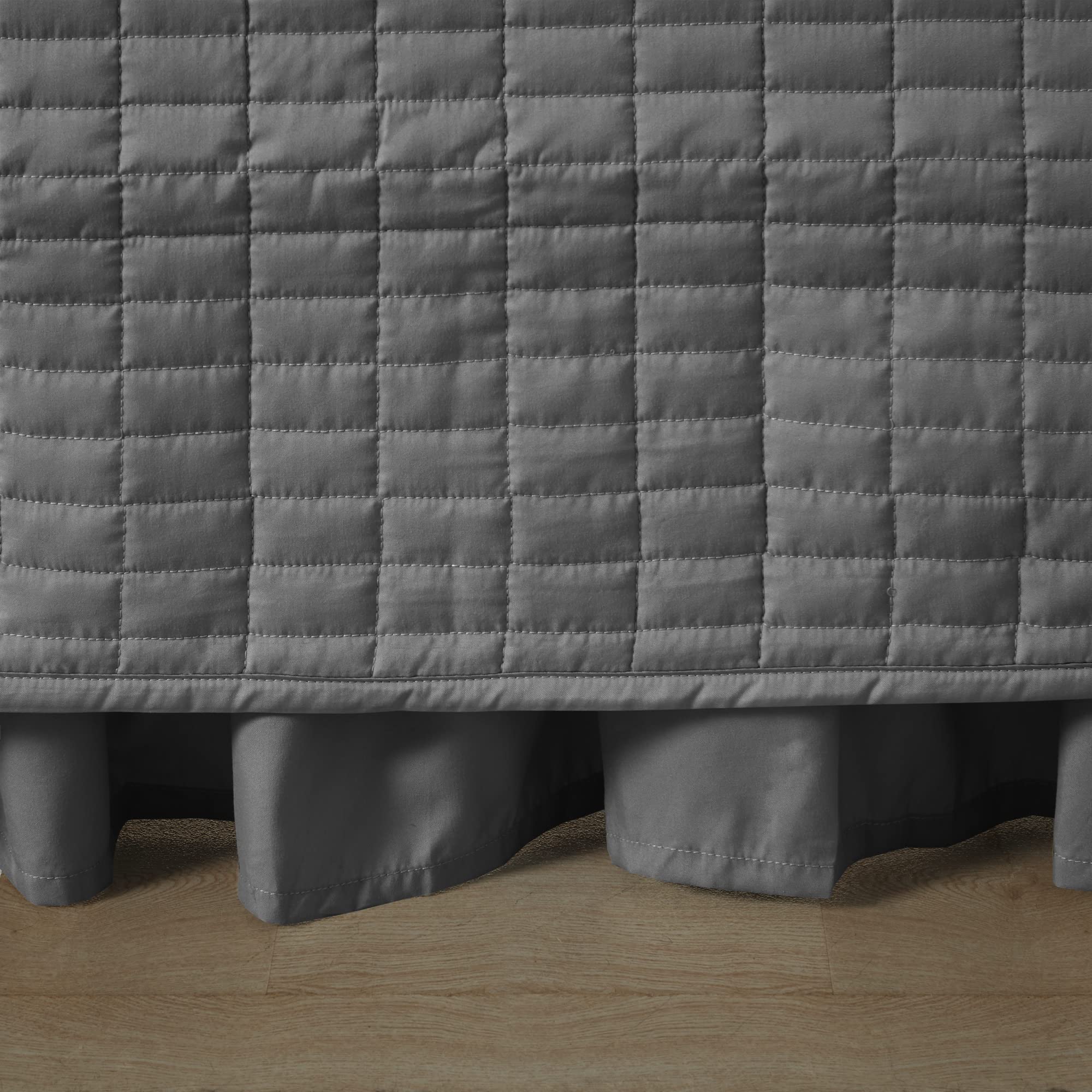 Comfort Spaces Daybed Cover- Luxe Double Sided -Quilting, All Season Cozy Bedding With Bedskirt, Matching Shams, 75'X39' Charcoa