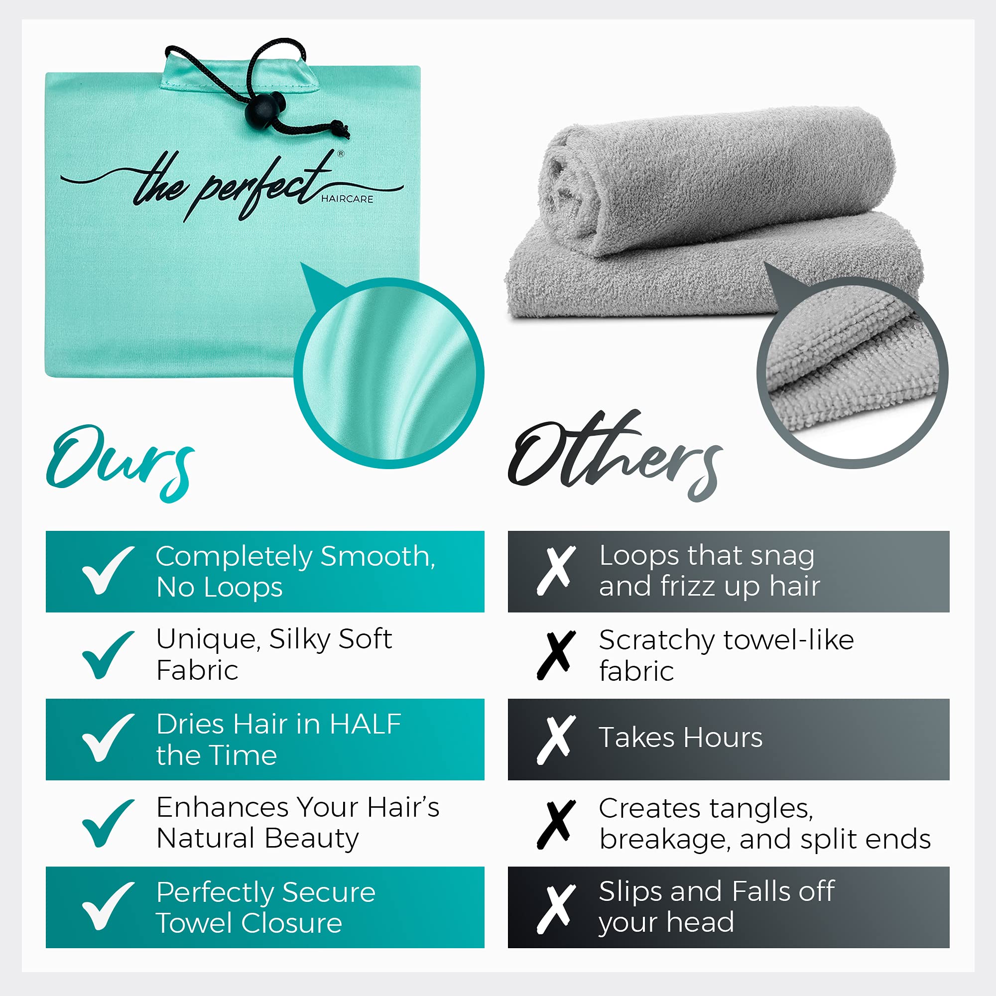 The Perfect Haircare Microfiber Curly Hair Towel Wrap With Wet/Dry Brush - Fast Drying And Gentle Detangling For Women, Girls, K