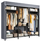 Raybee Heavy Duty Clothes Rack with Cover 800 LBS Clothing Racks for Hanging Clothes Portable Closet Freestanding Wadrobe Closet