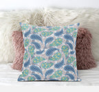 HomeRoots Cream Magenta Red 16â€ Green Indigo Boho Paisley Zippered Suede Throw Pillow