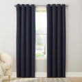 Sun Zero Barrow 2-Pack Energy Saving Grommet Curtain Panel Pair, 54'' x 84, Navy Blue
