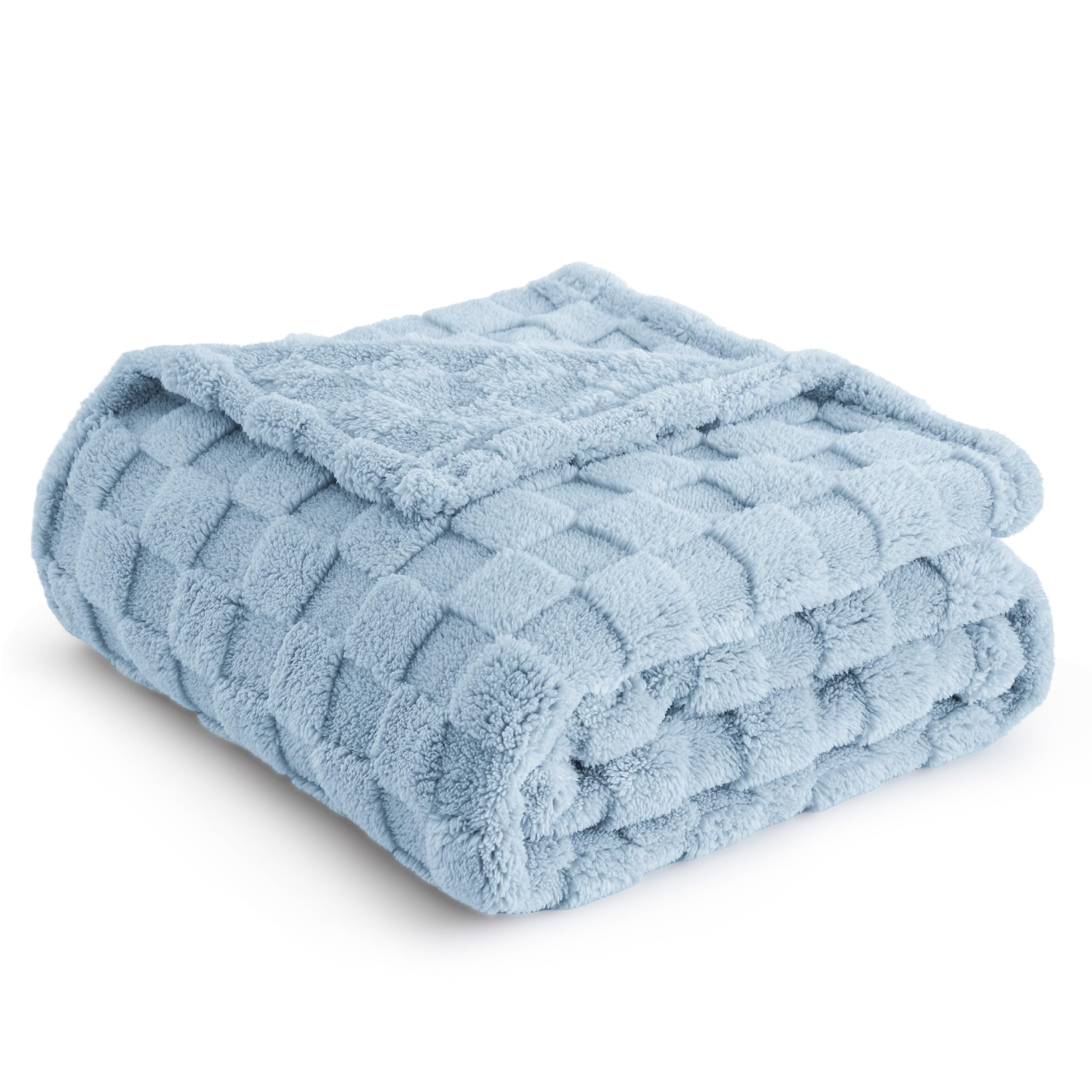 Bedsure Blue Fleece Blanket For Couch - Super Soft Cozy Twin Blankets For Women, Cute Small Blanket For Girls, 60X80 Inches