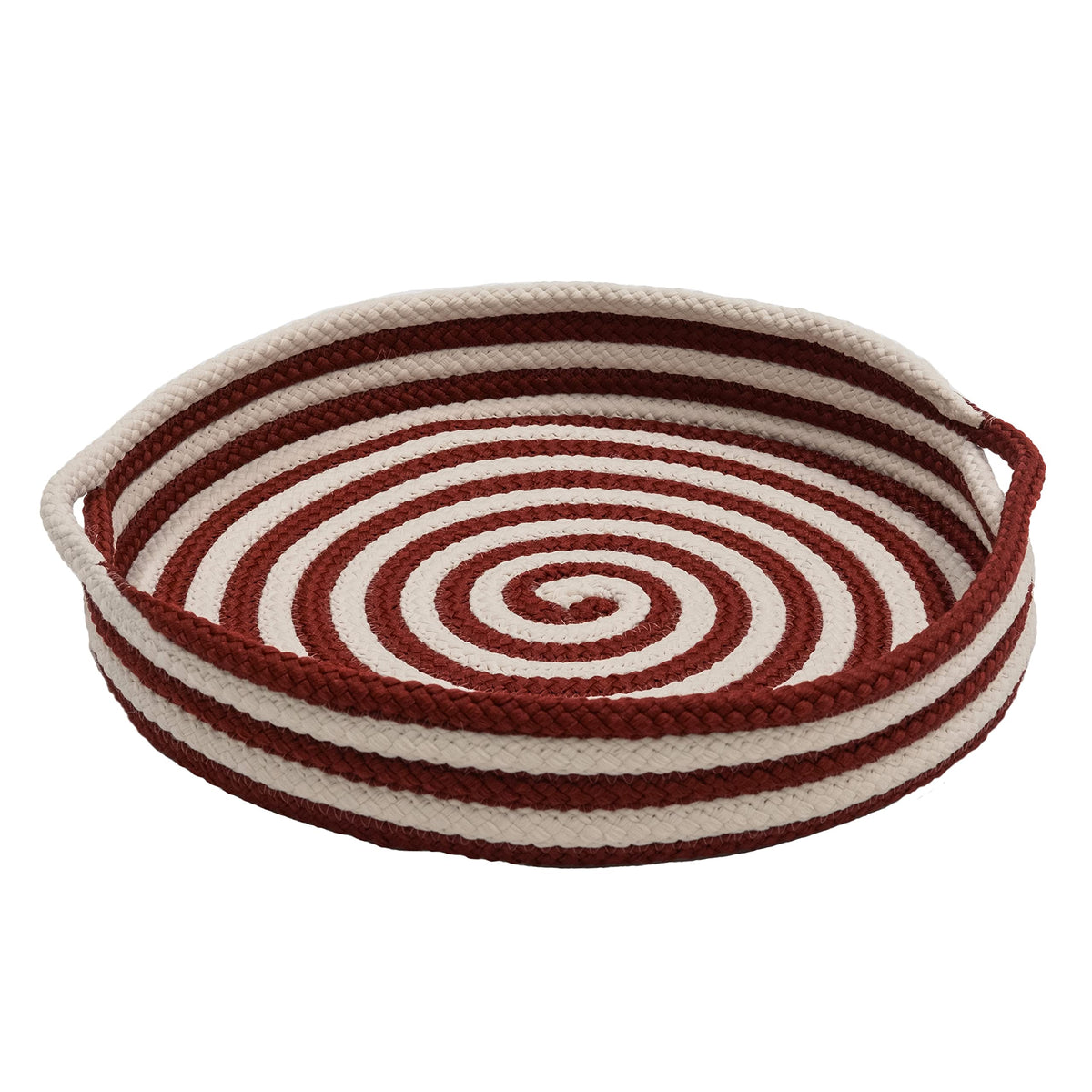 Candy Cane Round Tray - Red 18&Quot;X18&Quot;X3&Quot;