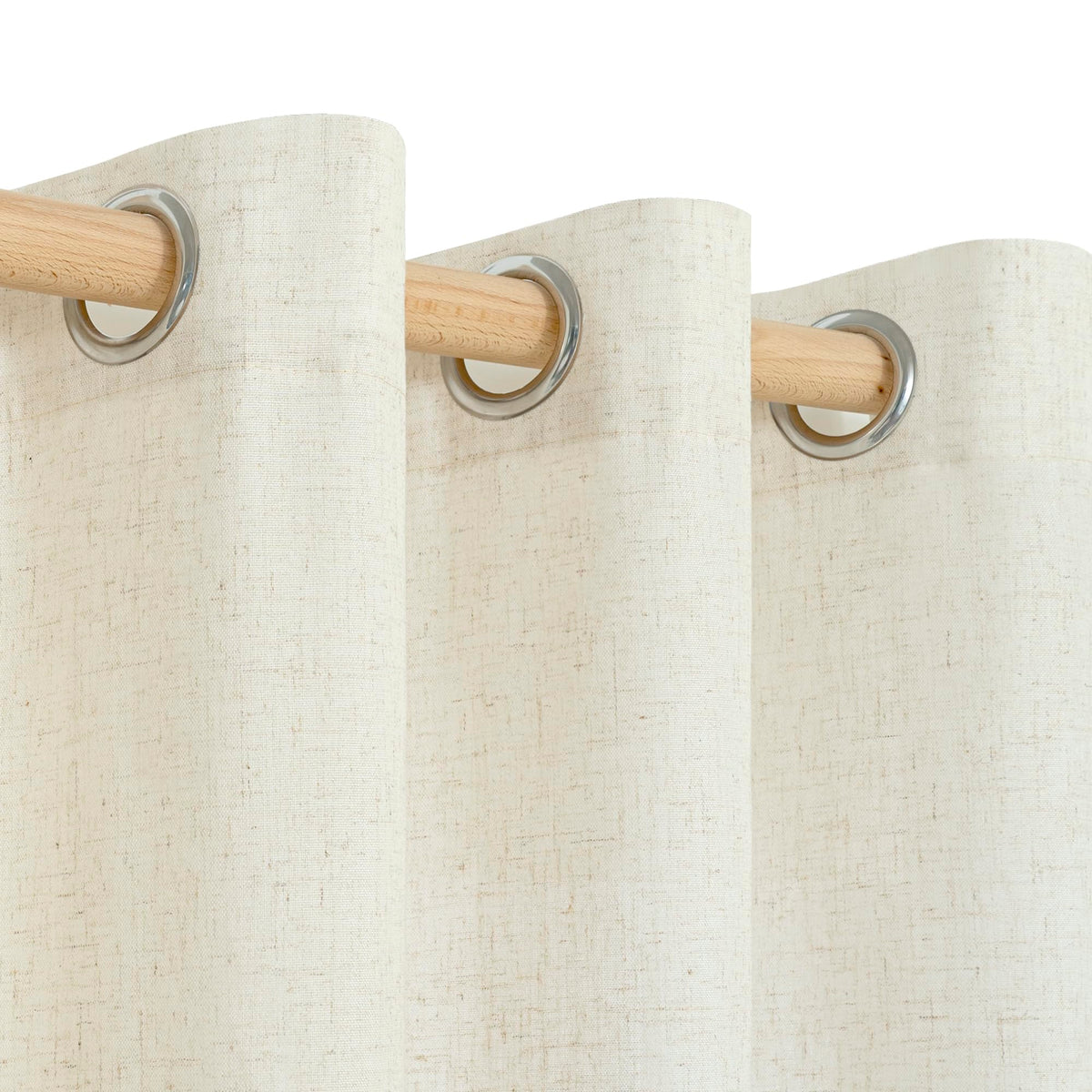 YoungsTex 38 Inch Wide Natural Linen Curtains 84 Inch Length 2 Panels Grommet Light Filtering Long Window Curtain Privacy Drapes