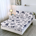 Sdiii 3Pcs Dark Blue And White Gamer Sheets Twin, 1 Fitted Sheet And 2 Pillowcases, Bed In A Bag Gaming Bedding Sheet, Cute Bed