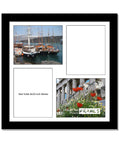 CreativePF [2020bk] Black Picture Frame with 4 Opening White Mat/Black Core Collage To Hold 8x10-inch Media,Includes Installed S