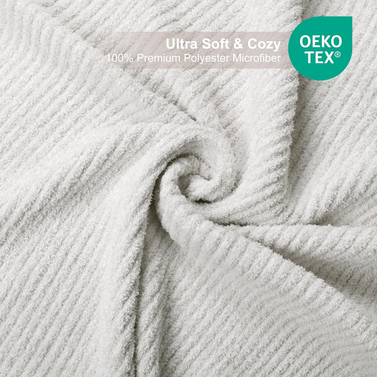 Mh Mylune Home Ultra Soft Ribbed Throw Blanket For Couch 60X80 Inches Luxurious Super Cozy Fluffy Microfiber Blanket Plush Warm