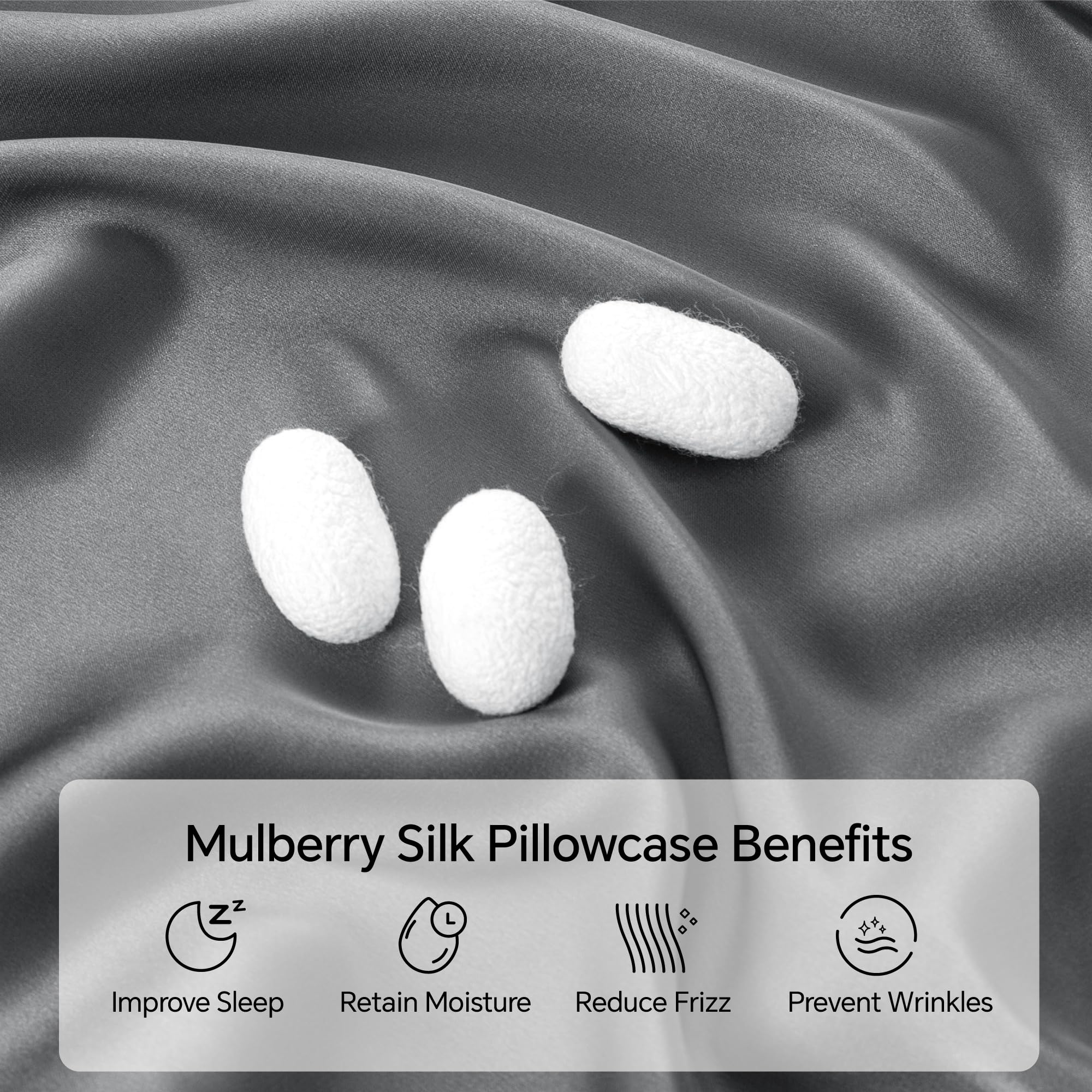 Infiixso Mulberry Silk Pillowcase For Hair And Skin, Silk Pillow Cases Queen Size Set Of 2 With Hidden Zipper, Ultra Smooth And