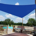 Windscreen4Less Triangle Sun Shade Sail Uv Block Fabric Canopy For Patio Garden Patio Yard (Blue)