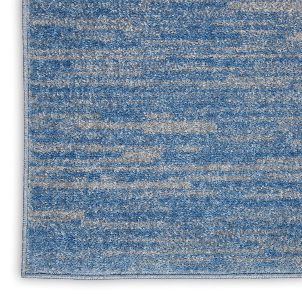 Nourison Essentials Solid Indoor/Outdoor Blue/Grey 2'2' X 18 Area Rug, Easy Cleaning, Non Shedding, Bed Room, Living Room, Dining Room, Deck, Patio, Backyard (2X18)