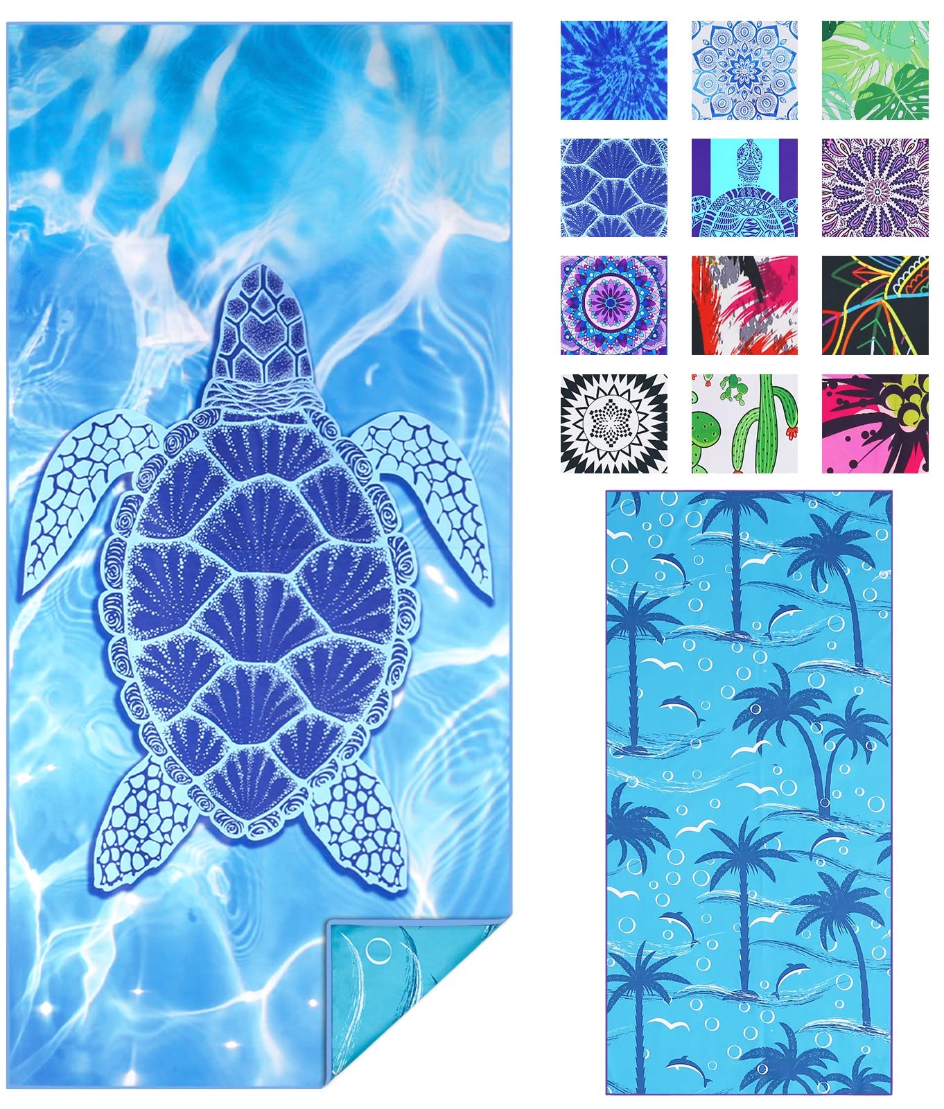 Microfiber Thin Beach Towel Lightweight Oversized 71x32 Extra Large Sand Free Towels Quick Dry for Travel Pool Camping Sports Be