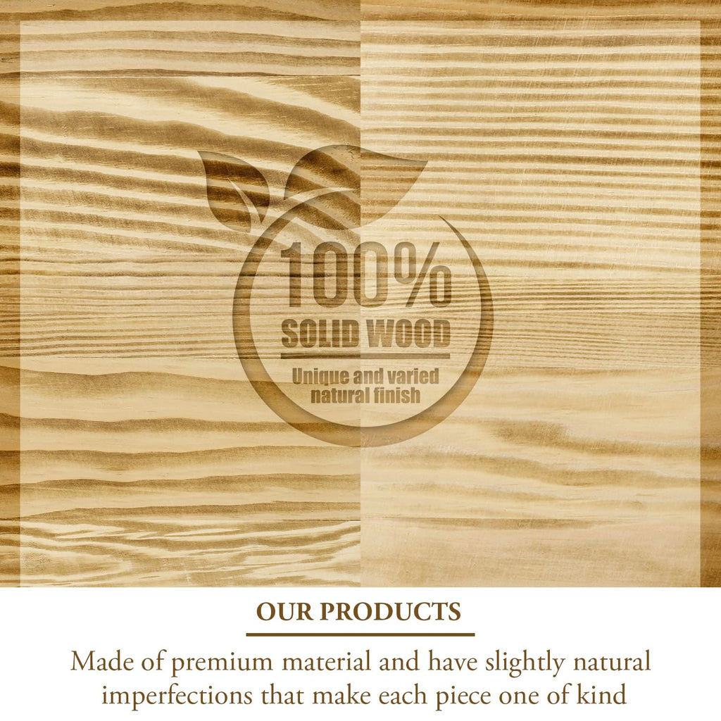 Mygift 6 Inch Square Burnt Natural Solid Wood And Gold Tone Metal Wire Cupcake Dessert Risers, Tabletop Pizza Food Serving Stand