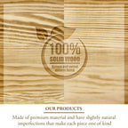 Mygift 6 Inch Square Burnt Natural Solid Wood And Gold Tone Metal Wire Cupcake Dessert Risers, Tabletop Pizza Food Serving Stand