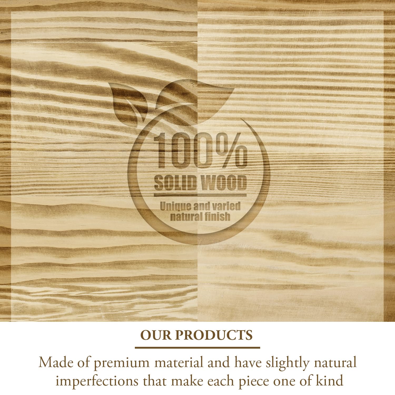 Mygift 6 Inch Square Burnt Natural Solid Wood And Gold Tone Metal Wire Cupcake Dessert Risers, Tabletop Pizza Food Serving Stand