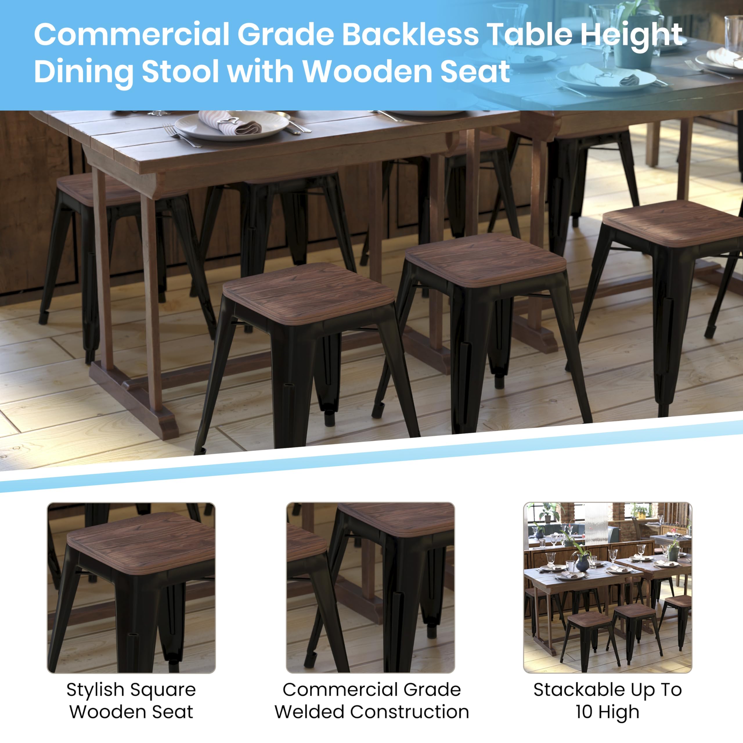 Flash Furniture Dining Stool - Thumbnail 3