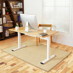 Flexispot En1 Bamboo Standing Desk 55 X 28 Inches Whole-Piece Curved Natural Bamboo Desktop Ergonomic Electric Sit Stand Up Desk Memory Controller(White Frame + 55' Bamboo Top, 2 Packages