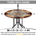 Outdoor Tablecloth With Umbrella Hole Waterproof Round Fitted Tablecloth With Elastic Zippered Wipeable Table Cloth Round Cover