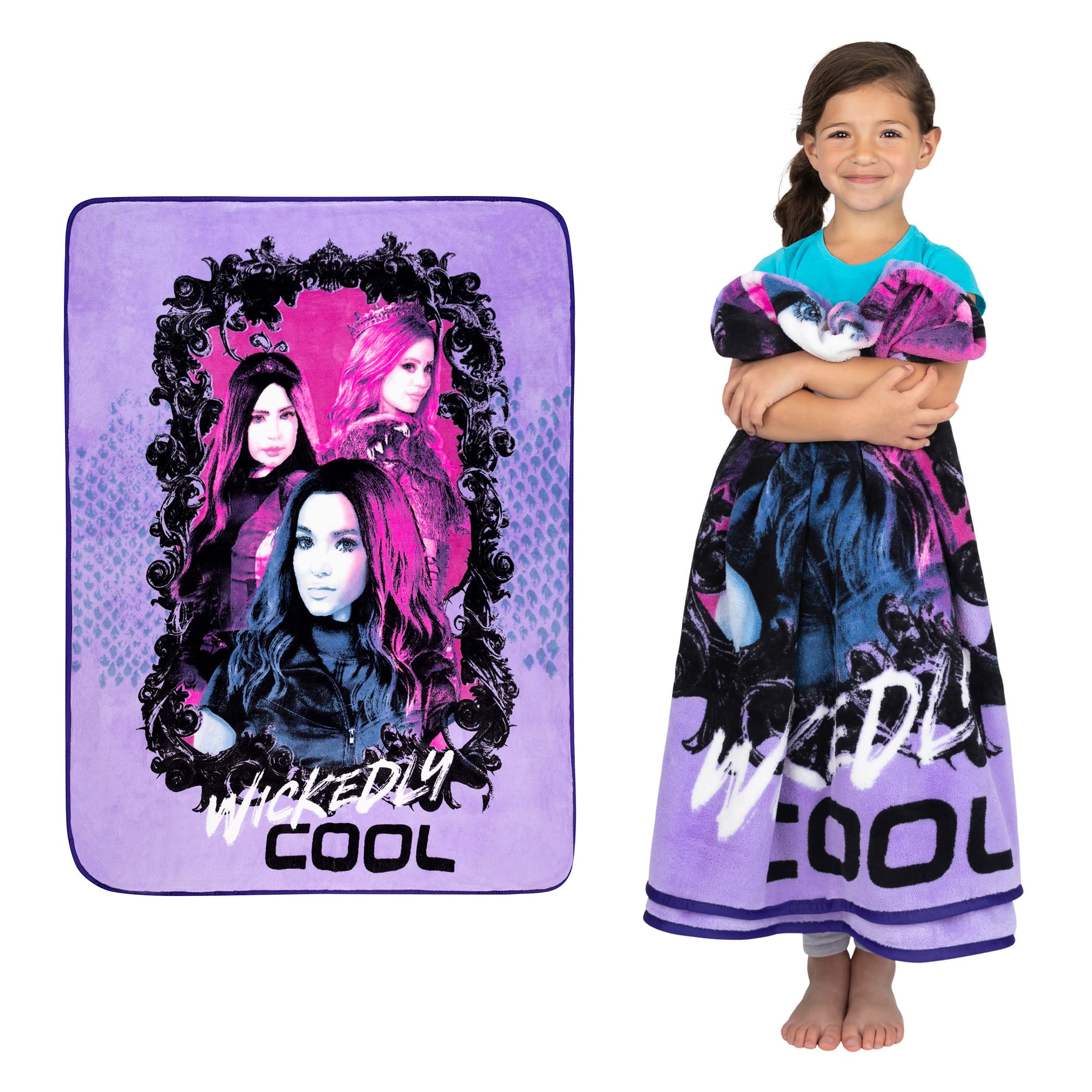 Franco Kids Bedding Soft Plush Micro Raschel Throw, 46 In X 60 In, Disney Descendants 3