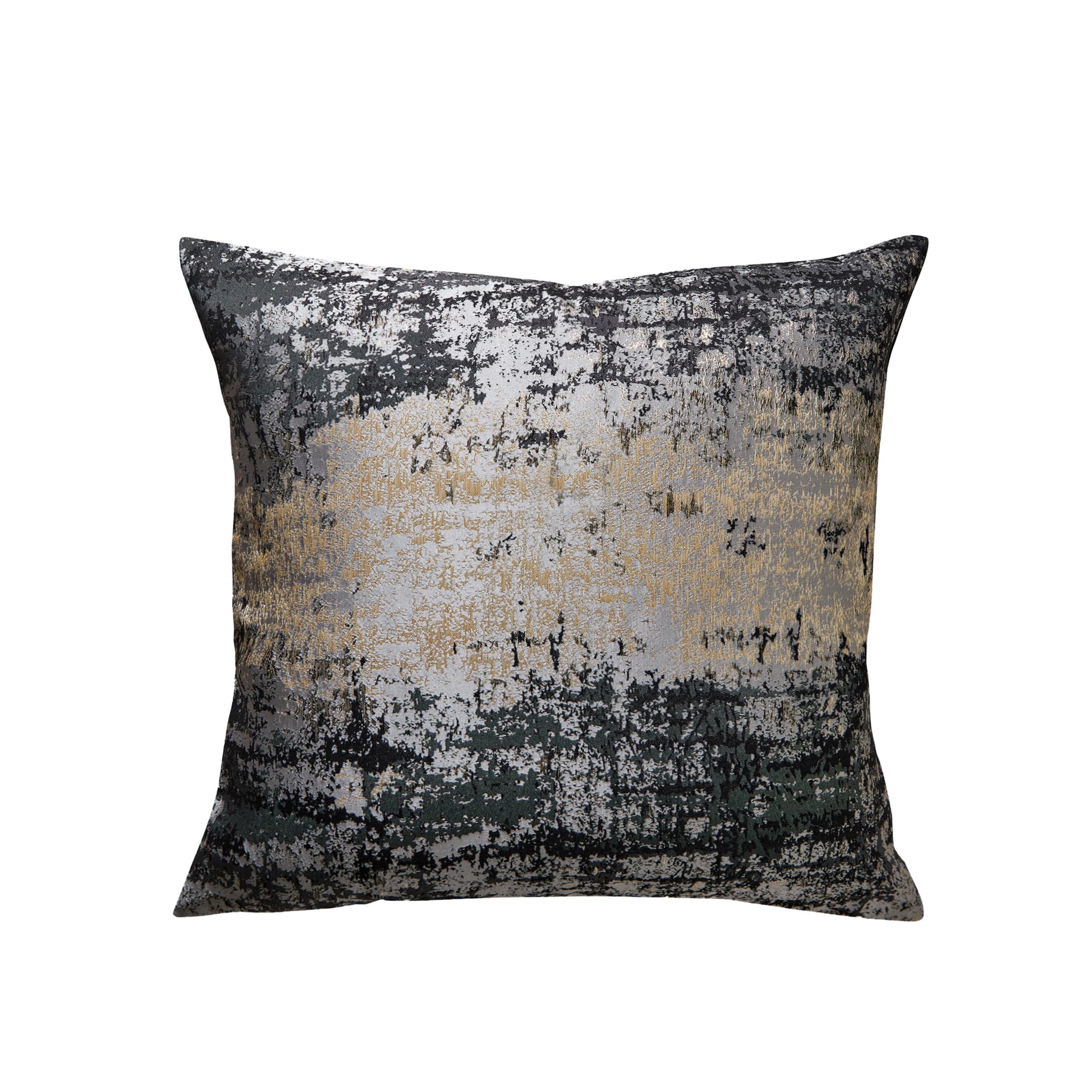 The-Tinoart Luxury Grey Pillows Cover Subtle Sprinkling Of Gold Black Gray Throw Pillow Covers Reversed Soft Black Velvet Pillow