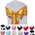 Maiangel Satin Chair Sashes Bows-50Pcs Chair Ribbon Ties Back Sash For Wedding Party Events Banquet Chair Cover Decoration (Gold